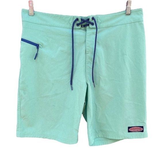 Vineyard Vines Heather Stretch Board Shorts Capri Blue Sz 32 - Picture 1 of 12